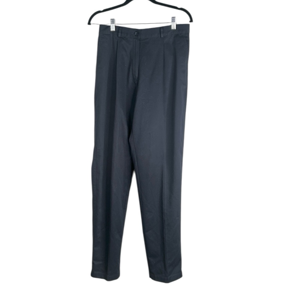 L.L. Bean Women's Navy Blue Original Fit Cotton Chino Straight Leg Pants Size 10